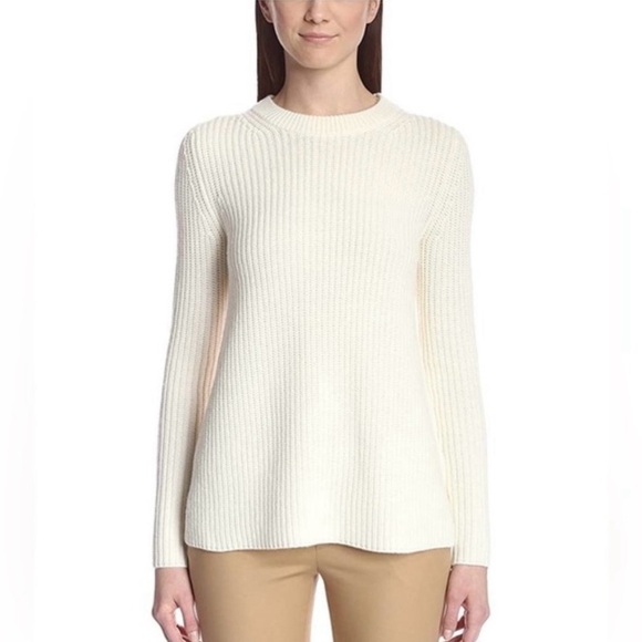 Theory Barda Fine Haven Wool Cashmere Sweater in Ivory Size P/TP - Picture 1 of 10